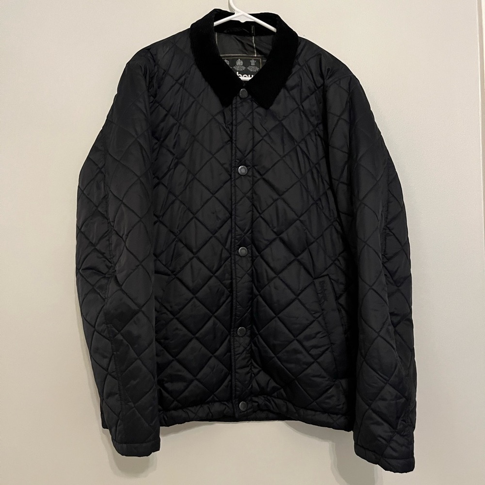 BARBOUR Men's Classic Tartan Thurland Quilt insulated coat jacket sz L Navy